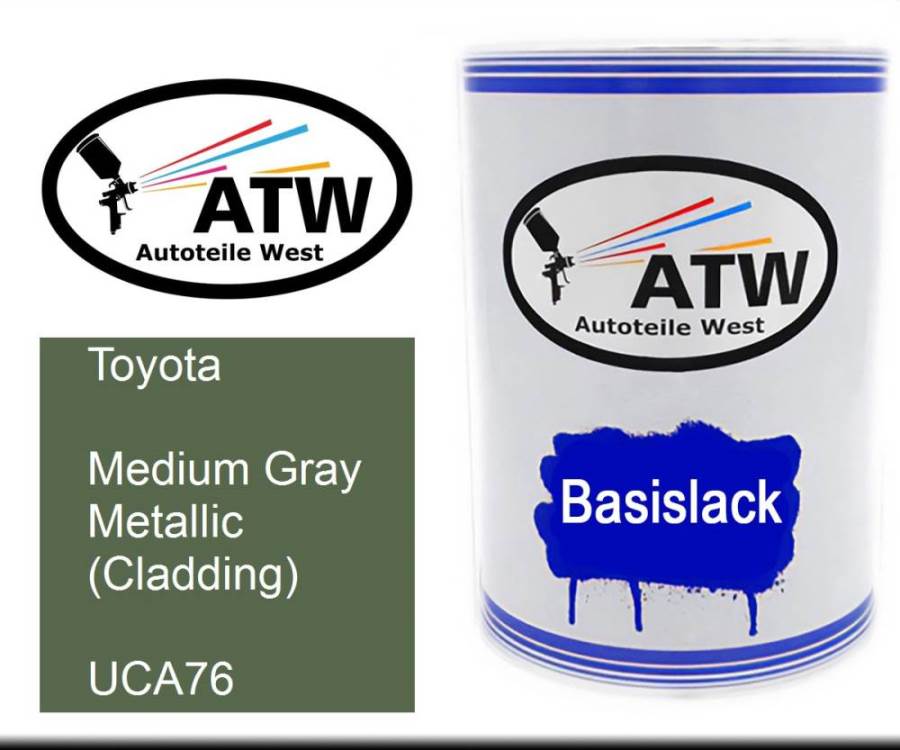 Toyota, Medium Gray Metallic (Cladding), UCA76: 500ml Lackdose, von ATW Autoteile West.